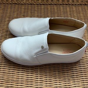 Marc Joseph Virginia Beach white leather slip on sneaker.